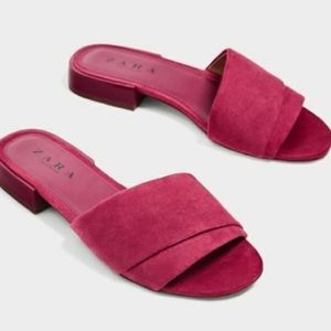 ZARA Magenta Slide Sandals 39
